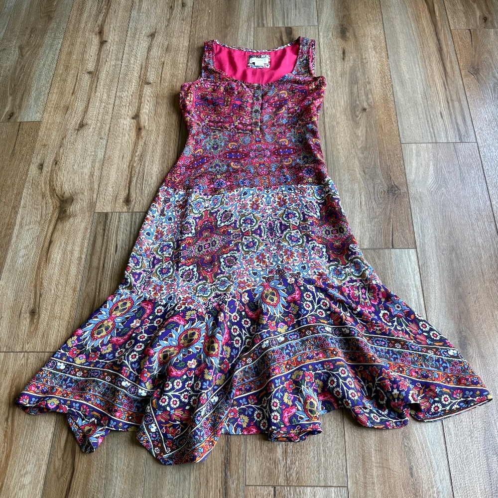 Anthropologie Maeve Violette Dress Boho Midi Floral Women’s Size 4